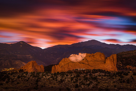 Garden of the Gods Long Exposure at Dusk